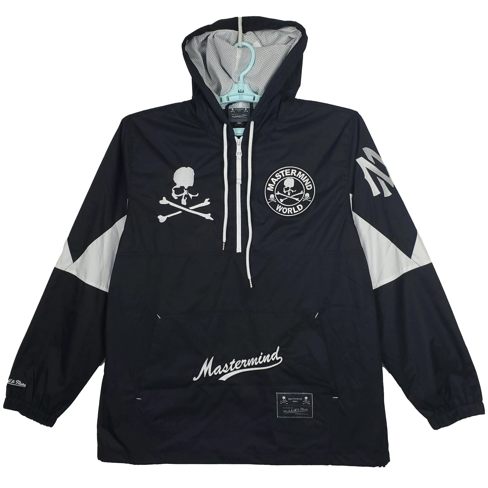 Mastermind World Mitchell & Ness Large Windbreaker Jacket 2023 Collab Black New - product detail image 1