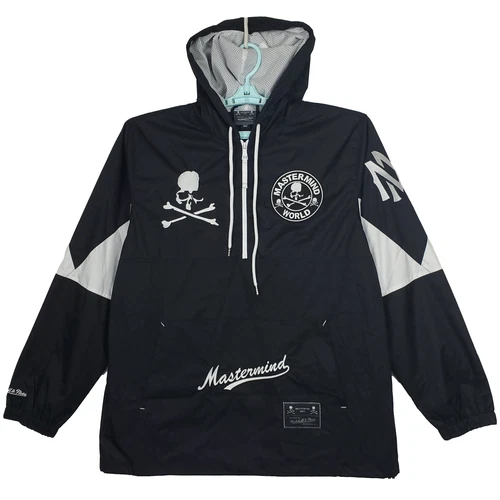 Mastermind World Mitchell & Ness Large Windbreaker Jacket 2023 Collab Black New - product listing photo