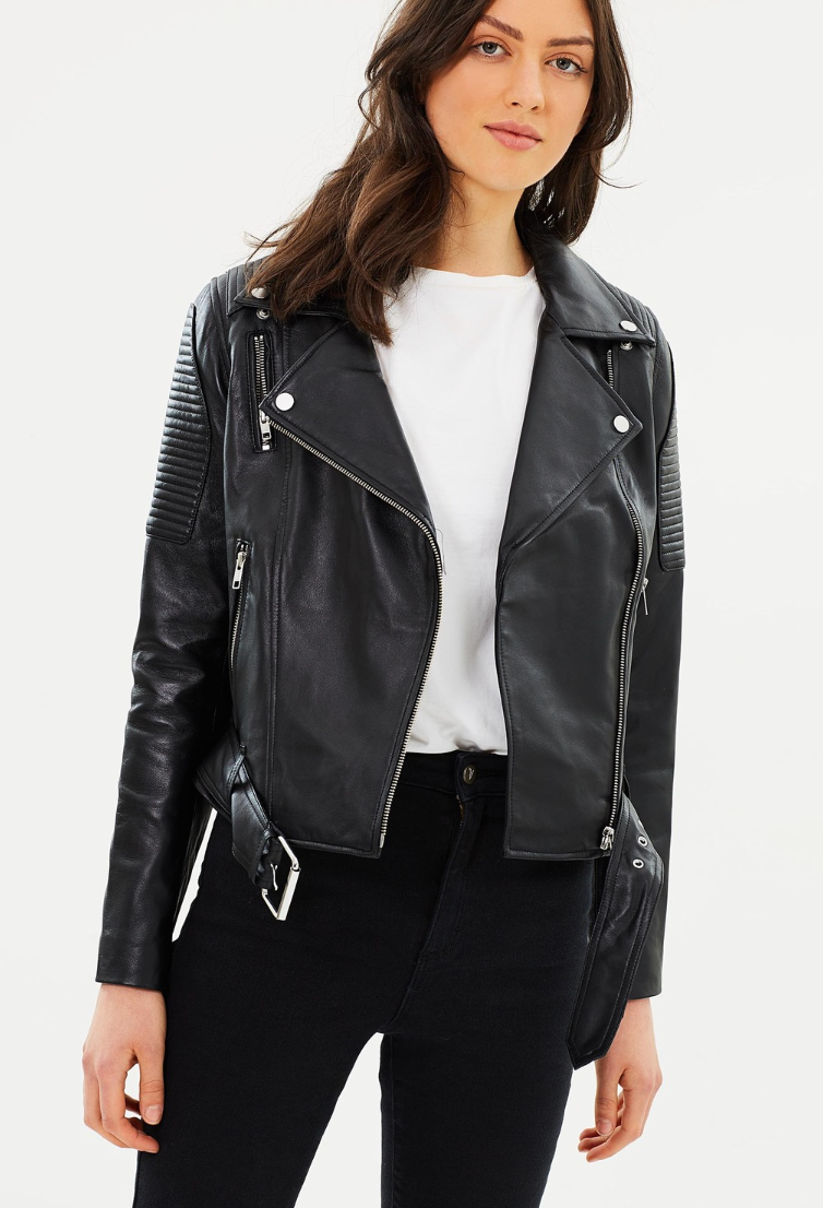 Classic Biker Ena Pelly Leather Blazer Ena Pelly Red Leather