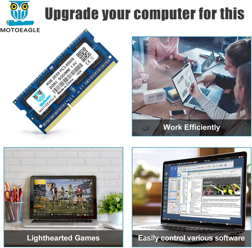 PC3 8500S DDR3 1066MHz 8GB Kit 2x4GB Sodimm RAM CL7 204 Pin 1.5V 2RX8 Dual Rank - Picture 4 of 5