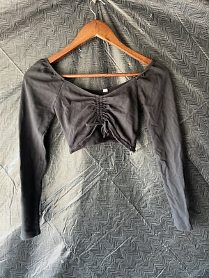 #ad Long Sleeve Black Crop Top Brand Me To We Size Xs Extra Small Women’s $7.70
