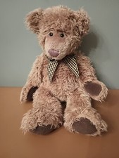 VTG RUSS BERRIE GEOFFREY BROWN PLAID BOW TEDDY BEAR PLUSH TOY 14" FLOPPY B22 