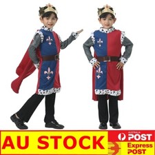 Kids Boys King Arthur Medieval Book Week Party Costume Cosplay 3-10Years