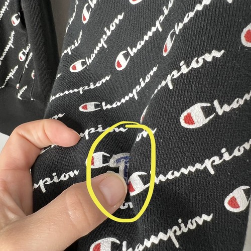 Champion Reverse Weave All Over Logo Print Hooded Sweatshirt Small Black & White - Bild 7 von 12