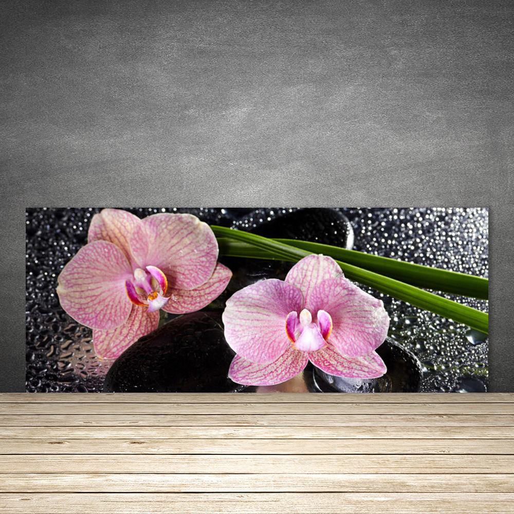 Fond de hotte en verre floral de 125x50 cm pour illuminer votre plan de travail