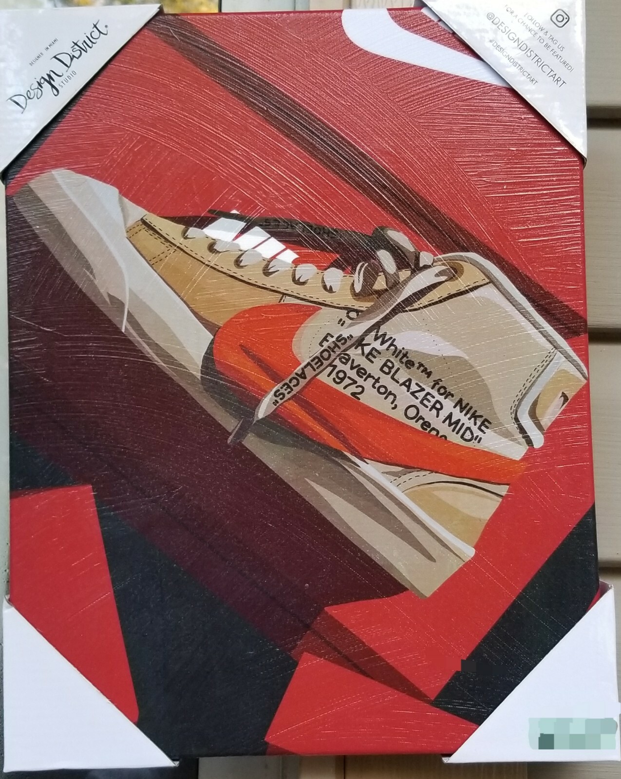 OFF WHITE X NIKE Nuovo Design District X Nike Blazer Off tela bianca arte 11×14