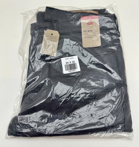 Levi's Men's 511 Slim Fit Stretch Jeans 34x32" Gray Black 3D Style - Picture 4 of 9