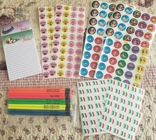 Italian Classroom Rewards Recognition Lot of Pencils, Stickers Teacher Supplies