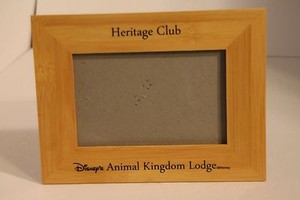 Disney's Animal Kingdom Lodge Heritage Club Picture Frame Wood 5 1/2" x