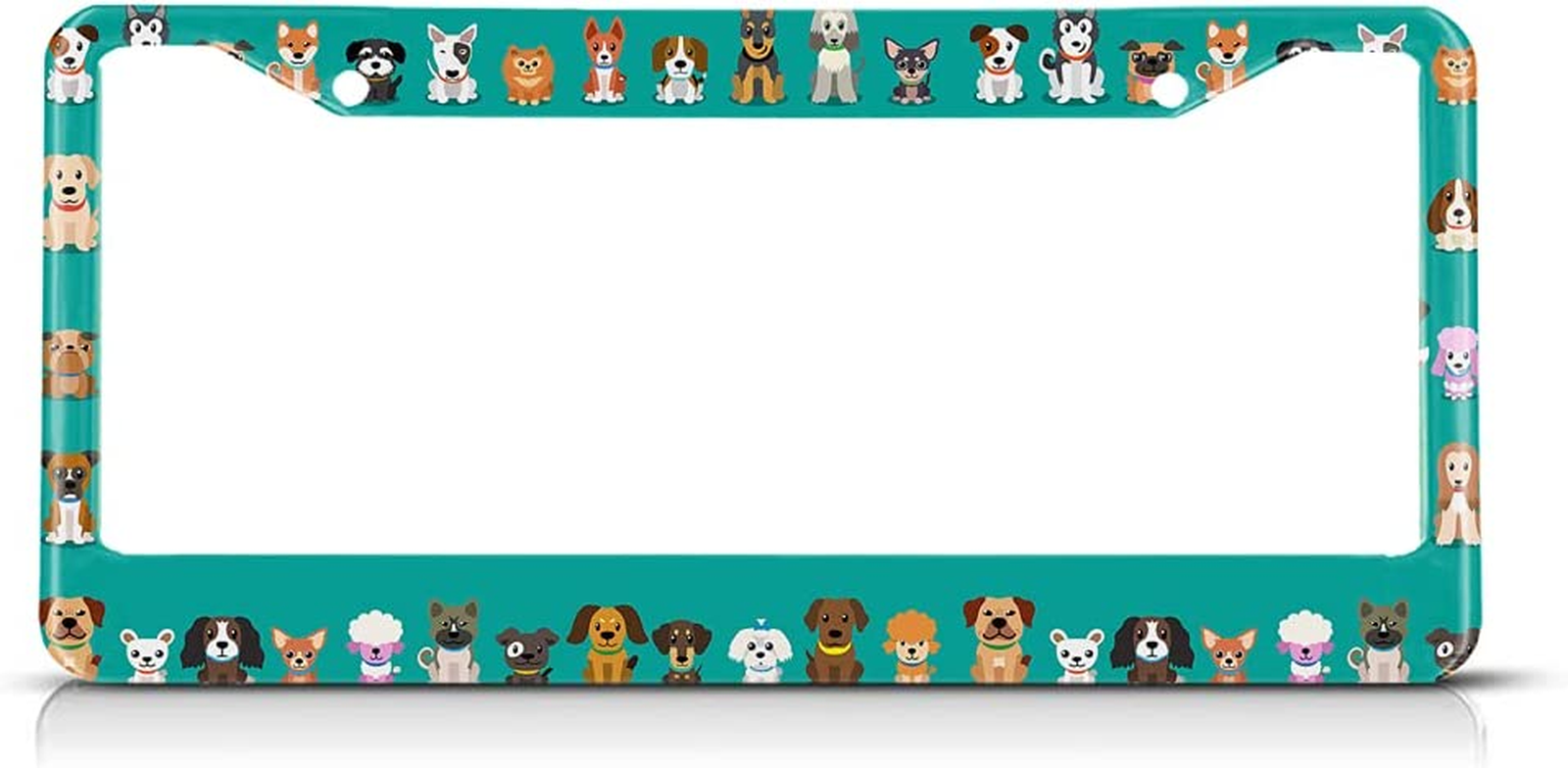 Cute Dogs License Plate Frame Pet Bulldog Animal Funny Novelty License Plate Fra