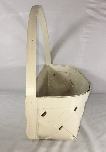Off White Woven Basket Hanging 15.5” Long 14” Tall Cottagecore Grannycore Cabin - Picture 4 of 11