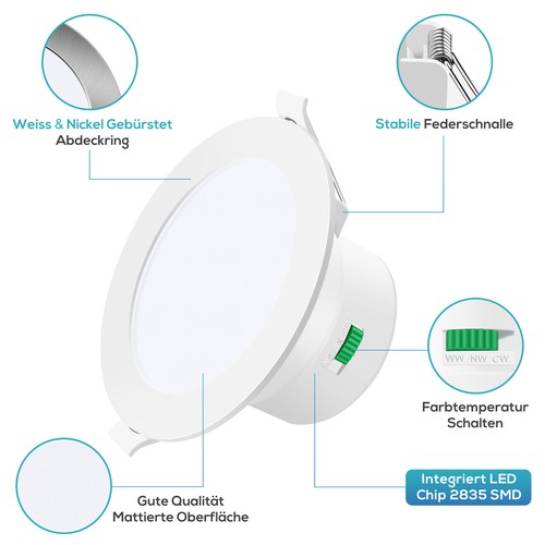 Faretto da incasso LED dimmerabile 10 W/12 W/14 W faretto ultra piatto spot a soffitto IP44/IP65 - Foto 9 di 26