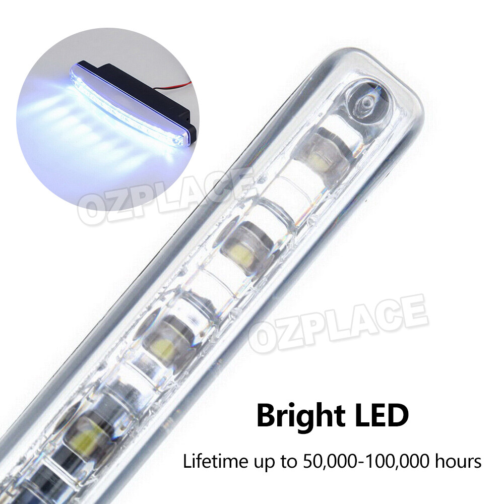 2X 8 LED Car Daylight Driving Light DRL Daytime Running Bright Head