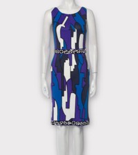 Emilio Pucci Women s Dress Size 6 Abstract Print Sheath Designer Luxury Italy