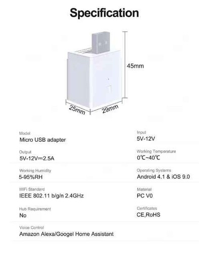 WiFi Smart Micro USB Adapter für SMART HOME - Afbeelding 2 van 4