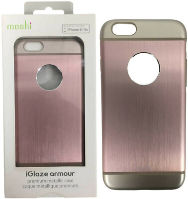Moshi iGlaze Armour Slim Metallic Aluminum Cover Case For iPhone 6 6S Gold Pink