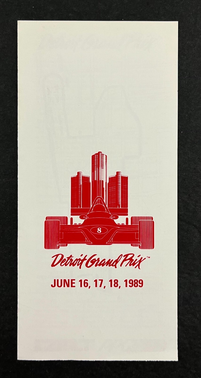 1989 Detroit Grand Prix Race Michigan Ticket Order Form Vintage Travel Brochure