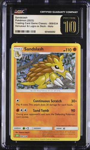 BLACK LABEL CGC 10 PRISTINE Sandslash 009/034 TCG Classic Venusaur Deck Pokémon