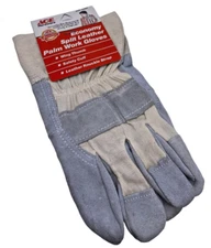 New Vintage Economy Split Leather Palm Work Gloves Ace Hardware Blue Gray