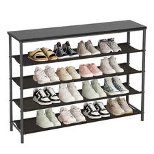5 Tier Shoe Storage Rack Shoe Rack Organizer w/Steel Frame Wooden MDF top Fabric