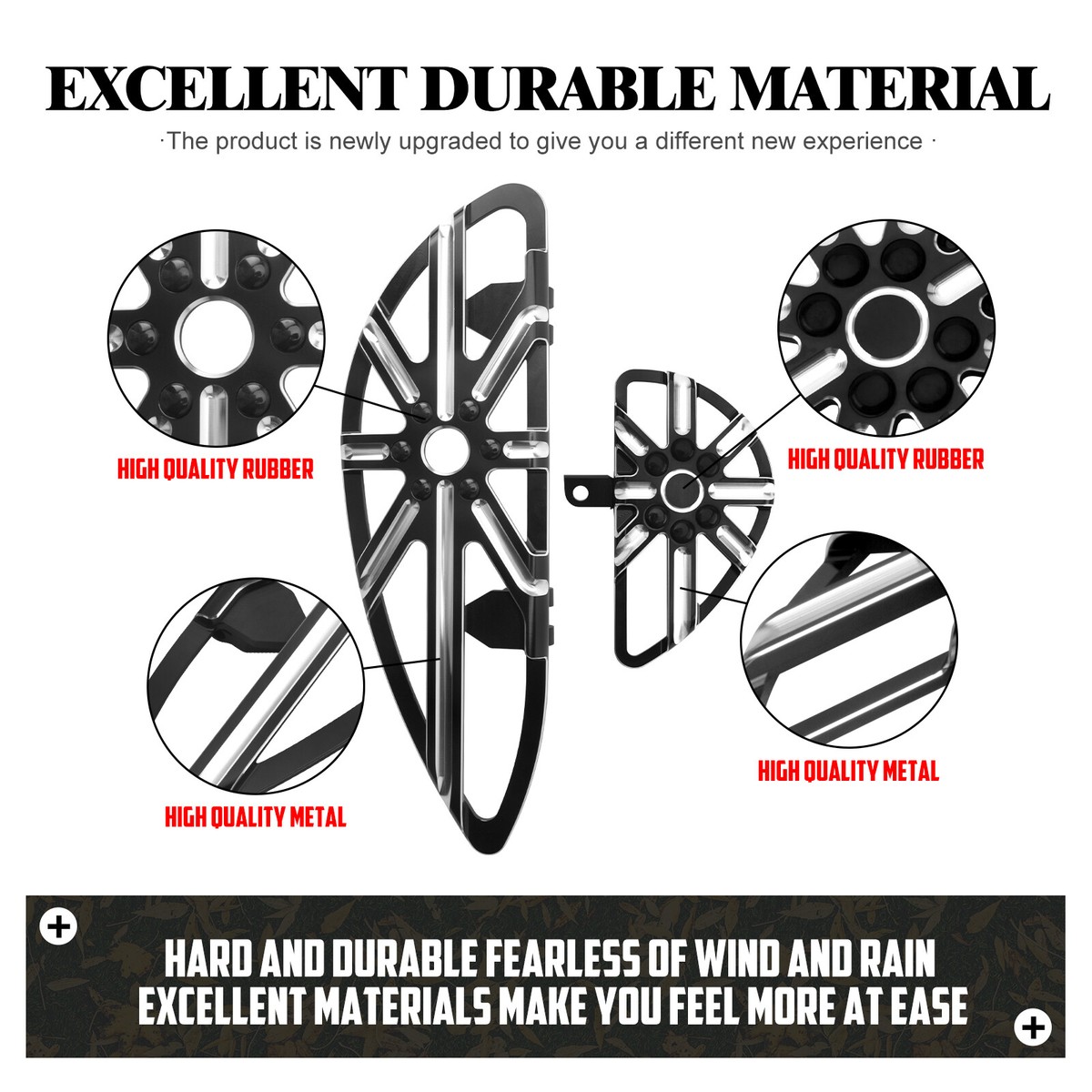 Matte Black Driver Footboard Floorboard Fit For Harley Touring 09-23 22