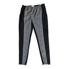 Moschino Gray Black Color Block 100 Virgin Wool Pants Trousers IT 44/US 10 RARE