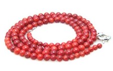 4-7mm Natural Red Coral Necklace for Women Jewelry Sweater Long Necklace 32"