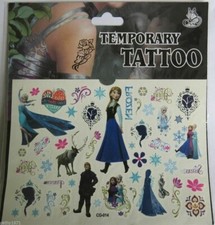 NEW 2 x Sheets of Frozen Temporary Tattoos 2 - 15.5cms x 11cms