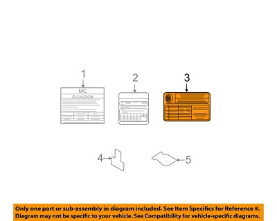 #ad #ad HYUNDAI OEM 12 13 Accent Labels Tire Pressure Info Label 052031R350 $6.86