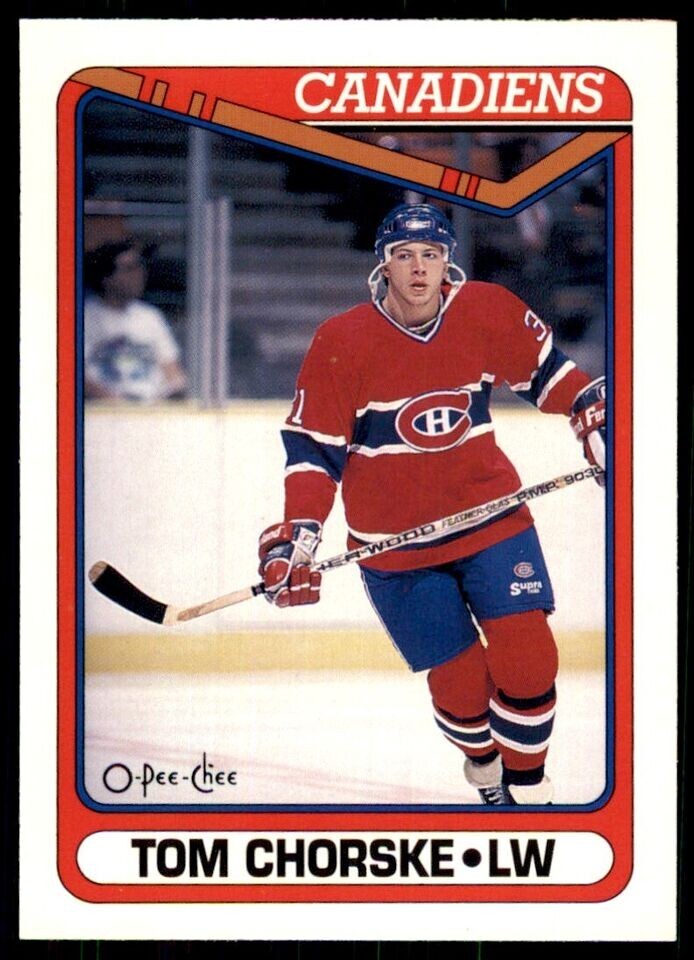1990-91 O-PEE-CHEE Hockey Trading Card #490 - TOM CHORSKE, Montreal Canadiens