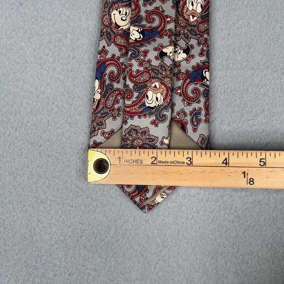 Balancine Disney The Tie Works Necktie Paisley Mickey Silk Made In USA Mens - Image 3 of 4