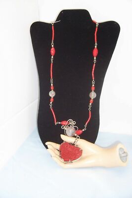 Silver en ligne Cinnabar Chinese Characters Pendant Necklace Reverse Painted Glass Balls