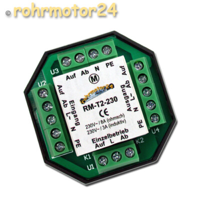 Trennrelais für 2 Rohrmotor Rolladen Rollladenmotor Markisen Jalousie RM-T2-230