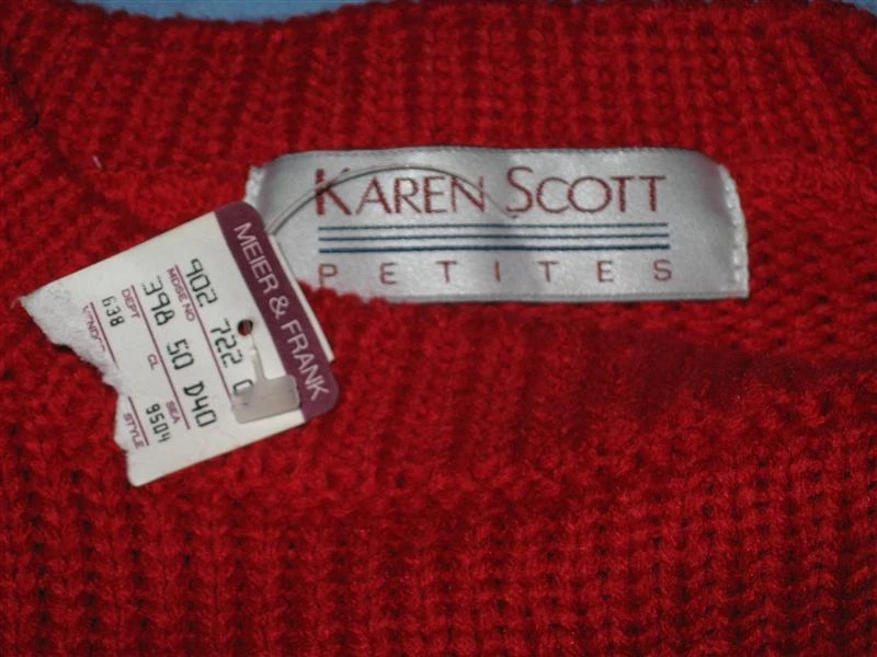 Karen Scott Sweater Women Petite L PL Scottie Dog 1980s NOS Ugly Christmas VNTG