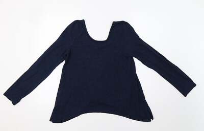 Akemi+Kin Damen Pullover Blau Rundhals Polyestermischung Größe S