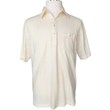 Classics Men's Vintage Lightweight Polo Shirt Size L Tan Beige Neutral