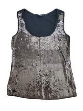 Elie Tahari, brown Sequined sleeveless Top - Sz S