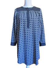 LOFT Ann Taylor Gray Medallion Dress Geometric Casual Sheath Dress S Small