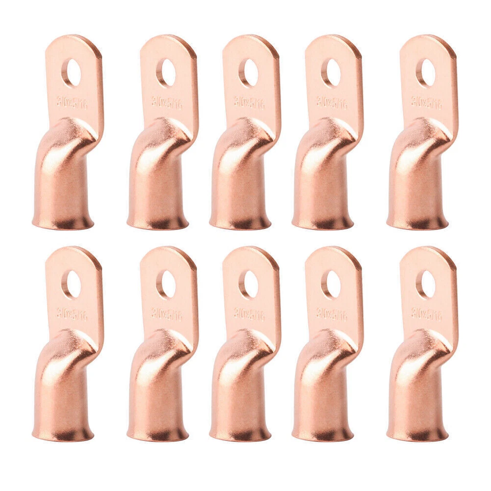 Stud Ring Cable Lug Crimp Copper Terminal Power Ground Wire 25x 3/0 Ga AWG 5/16" - Image 2 of 4