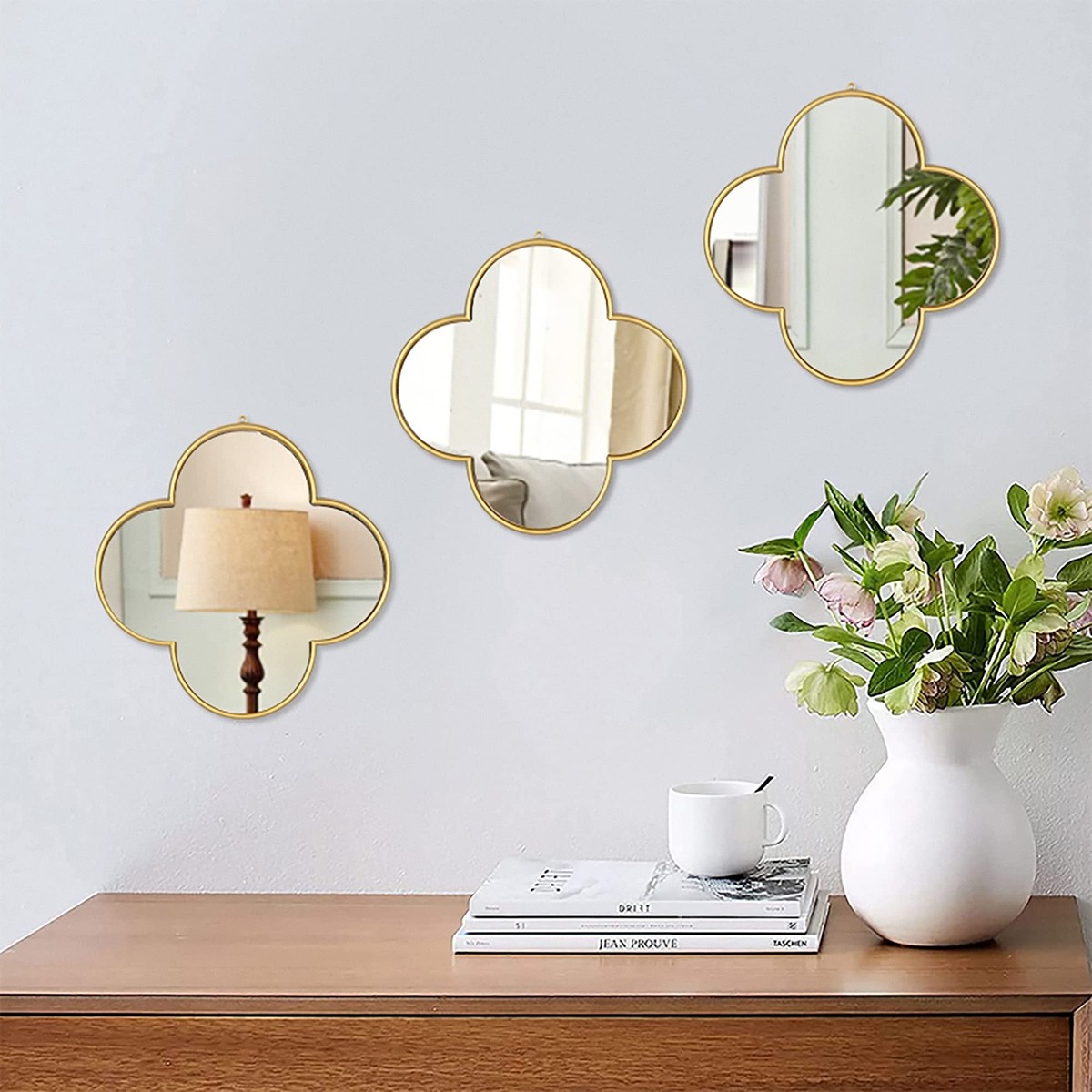 Gold Mirrors for Wall Decoration Clover Mirrors for Living Room