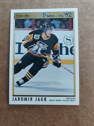 JAROMIR JAGR Pittsburgh PENGUINS 1992 O-PEE-CHEE (OPC) Premier HOCKEY CARD #24 - 第 1/2 張圖片
