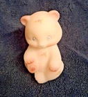 VINTAGE FENTON OPAL SATIN GLASS HP BERRIES & BLOSSOMS BEAR FIGURINE