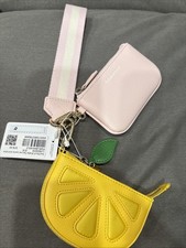 Dual Pouch Wristlet Textured Leather PIAR/LEM...