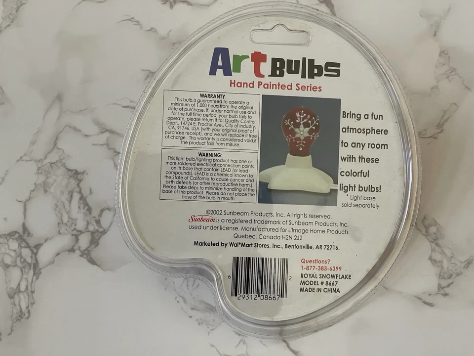 Sunbeam Hand Painted Series Art Light Bulbs 25W Snowflake Red New - Image 2 of 4