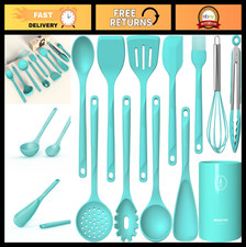 Heat Resistant Silicone Cooking Utensils Set - Nonstick Kitchen Tools, BPA Free,