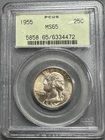 1955   WASHINGTON QUARTER  PCGS  MS65   OLD HOLDER   REVERSE TONING