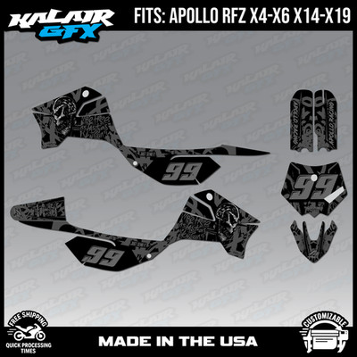 Graphics Kit for Apollo RFZ X4 X5 X6, X14 to X19 REVOLT-Smoke