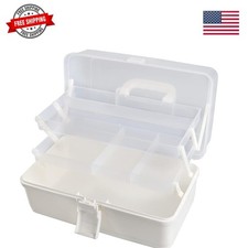3 Layer Multipurpose Storage Box White Tackle Box Organizer - Craft Organizer...