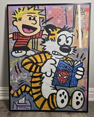 Will $treet Original Painting Hey Don't Touch My Comics Pop Art 18x24 Framed COA