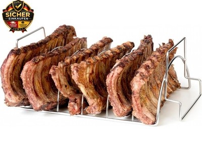 Barbecook Spareribs halter grill, Rippchenhalter grillen aus edelstahl,